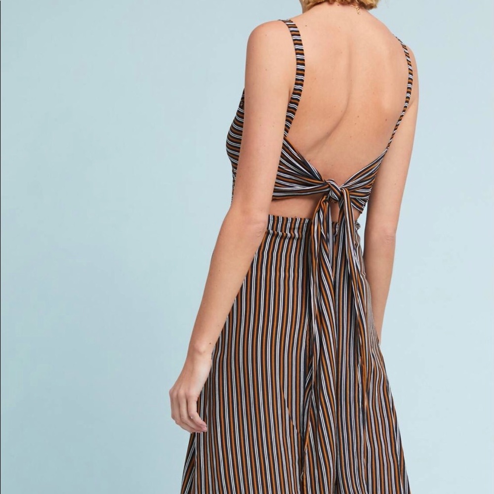 FAITHFULL STRIPED BOW-BACK DRESS